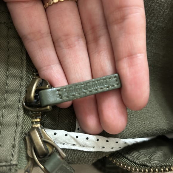 Y2K Juicy Couture Jacket M Military Cropped Button Front Zip Collar Army Green - Picture 8 of 14